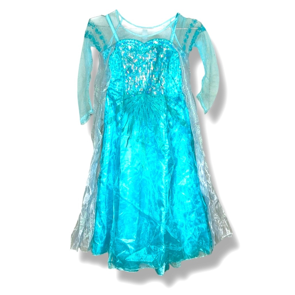 Elsa Disney Frozen Girls Halloween Princess Costume Dress 7-8y Blue